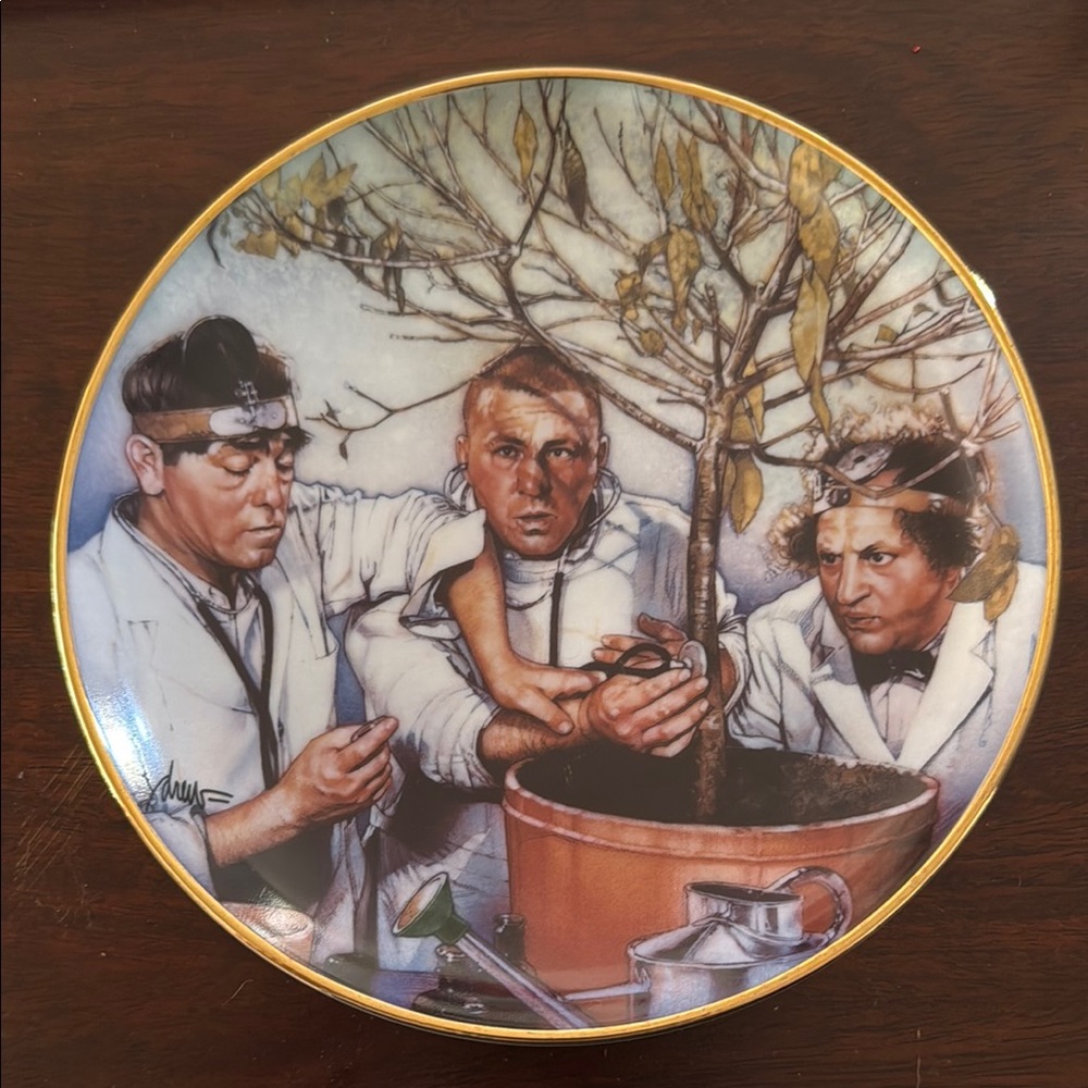 Artistic Plate with Gold Trim